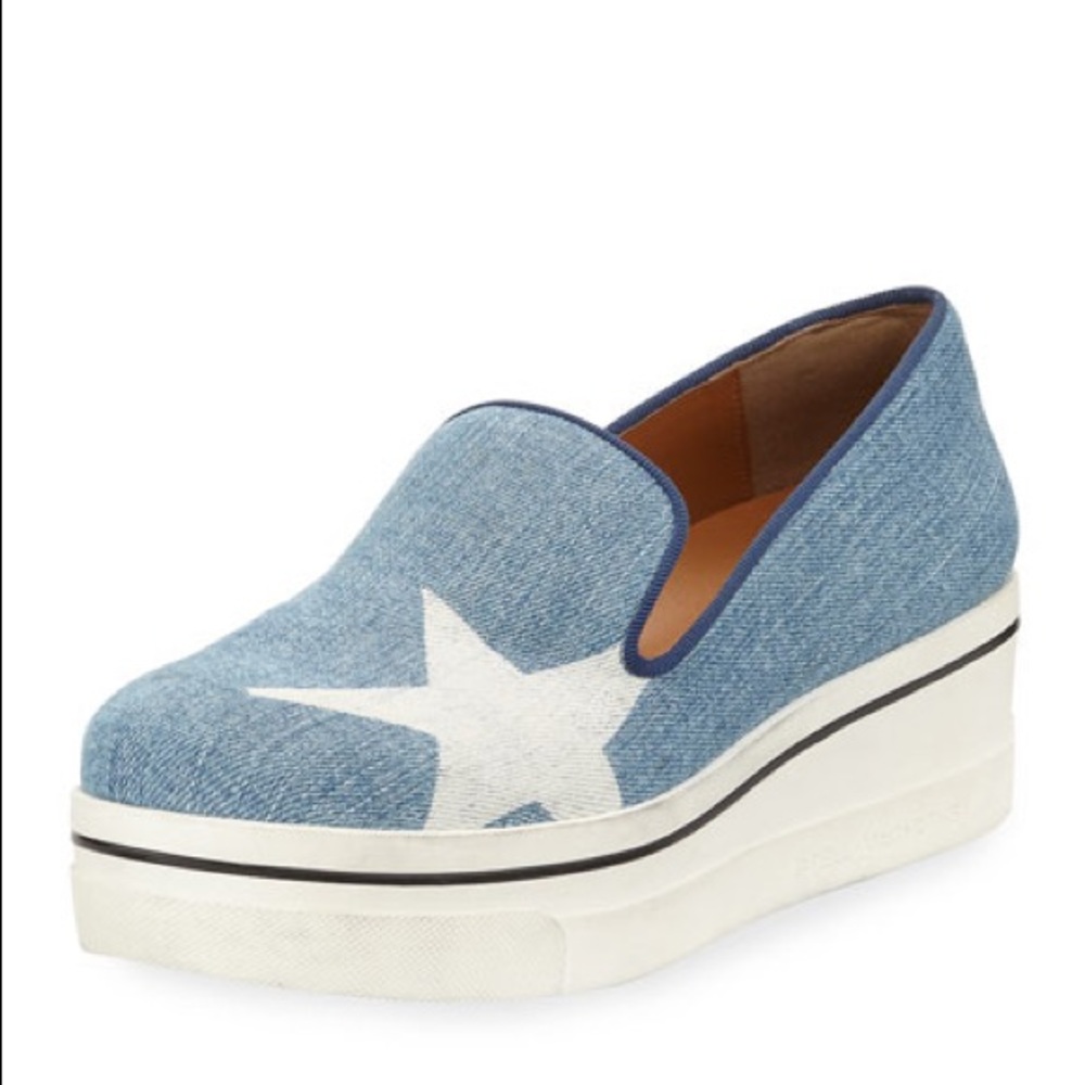 Stella McCartney Binx Denim Platform Sneakers - Picture 2 of 9